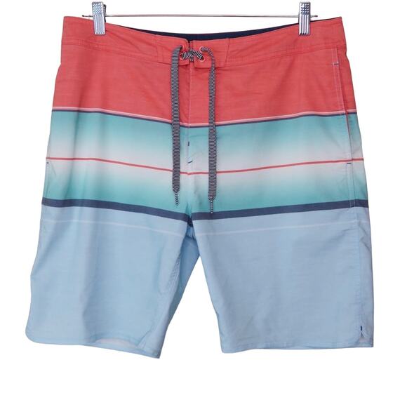 Goodfellow Pink & Blue Striped Swim Trunks Shorts Size 34 Men's Retro - Picture 2 of 6